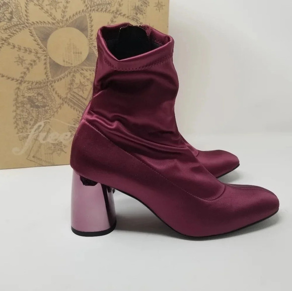 New Free People Spectrum Berry Sock Ankle Boots 38 - Picture 4 of 10